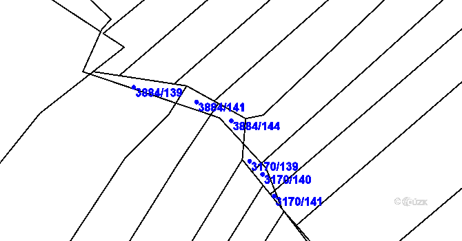 Parcela st. 3884/144 v KÚ Dolní Bojanovice, Katastrální mapa
