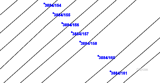 Parcela st. 3884/158 v KÚ Dolní Bojanovice, Katastrální mapa
