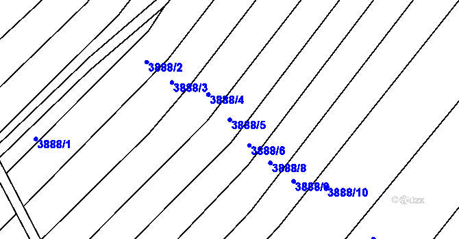 Parcela st. 3888/5 v KÚ Dolní Bojanovice, Katastrální mapa