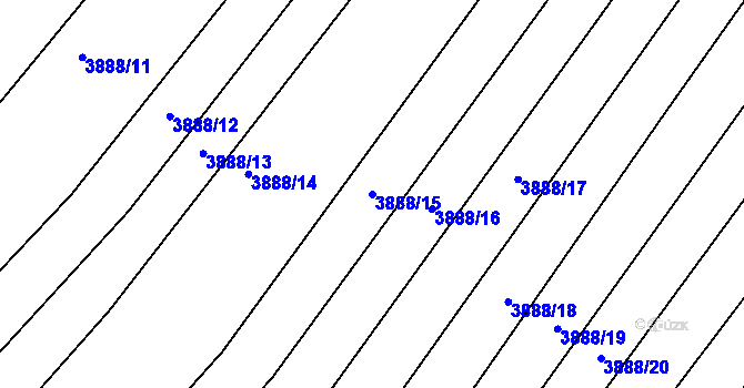 Parcela st. 3888/15 v KÚ Dolní Bojanovice, Katastrální mapa