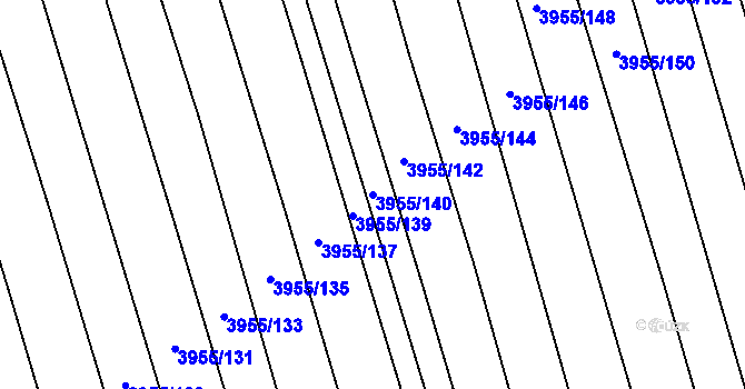 Parcela st. 3955/140 v KÚ Dolní Bojanovice, Katastrální mapa