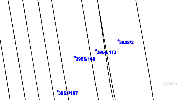 Parcela st. 3955/173 v KÚ Dolní Bojanovice, Katastrální mapa