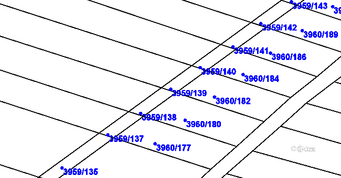 Parcela st. 3959/139 v KÚ Dolní Bojanovice, Katastrální mapa