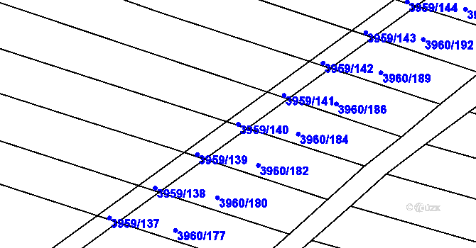 Parcela st. 3959/140 v KÚ Dolní Bojanovice, Katastrální mapa