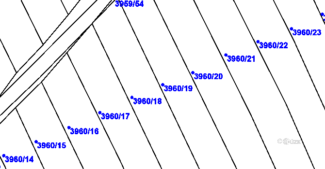 Parcela st. 3960/19 v KÚ Dolní Bojanovice, Katastrální mapa