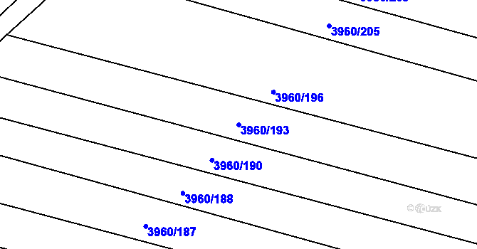 Parcela st. 3960/193 v KÚ Dolní Bojanovice, Katastrální mapa