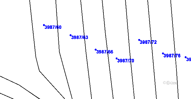 Parcela st. 3987/66 v KÚ Dolní Bojanovice, Katastrální mapa