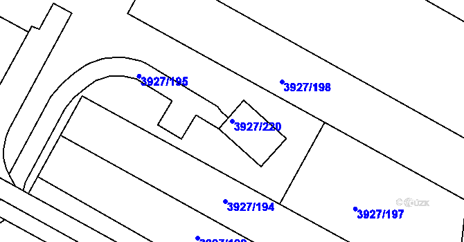 Parcela st. 3927/220 v KÚ Dolní Bojanovice, Katastrální mapa
