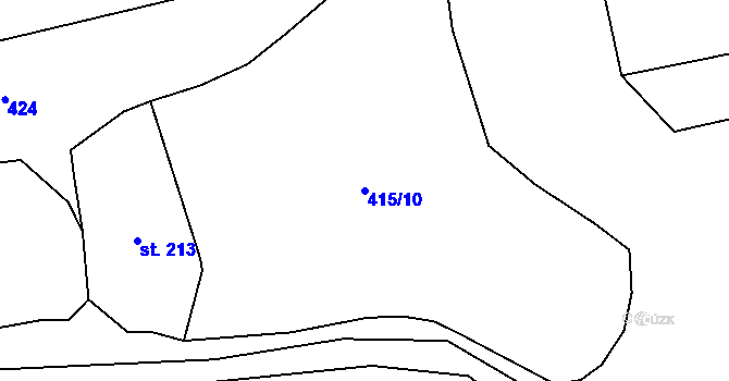 Parcela st. 415/10 v KÚ Dolní Bory, Katastrální mapa
