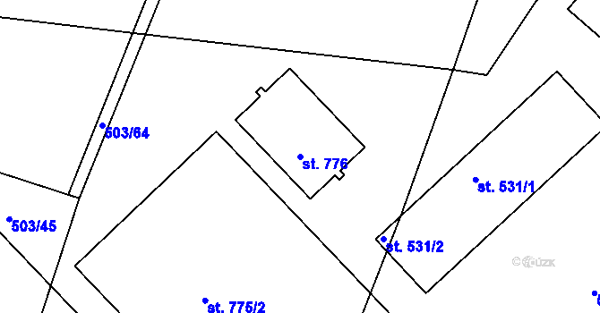 Parcela st. 776 v KÚ Dolní Bousov, Katastrální mapa