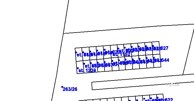 Parcela st. 819 v KÚ Dolní Bousov, Katastrální mapa