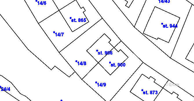 Parcela st. 906 v KÚ Dolní Bousov, Katastrální mapa