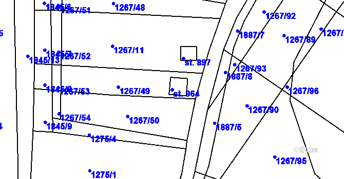 Parcela st. 964 v KÚ Dolní Bousov, Katastrální mapa