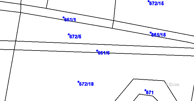 Parcela st. 661/6 v KÚ Dolní Bousov, Katastrální mapa