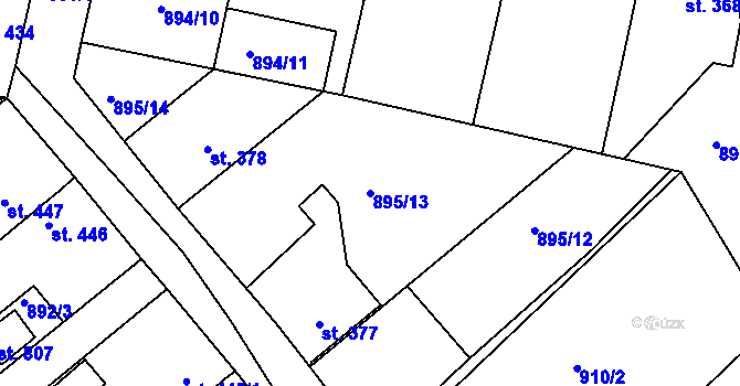 Parcela st. 895/13 v KÚ Dolní Bousov, Katastrální mapa