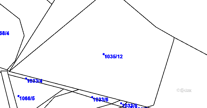 Parcela st. 1035/12 v KÚ Dolní Bousov, Katastrální mapa