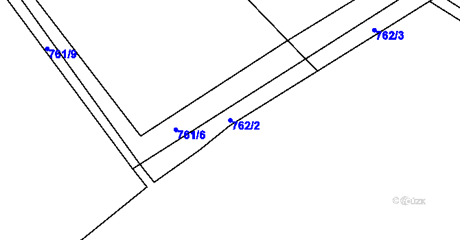 Parcela st. 762/2 v KÚ Dolní Bousov, Katastrální mapa