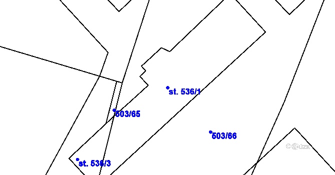 Parcela st. 536/1 v KÚ Dolní Bousov, Katastrální mapa