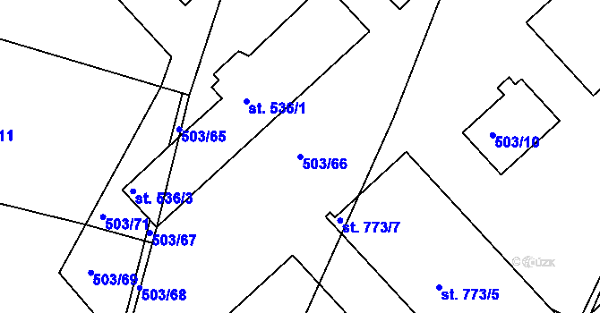 Parcela st. 503/66 v KÚ Dolní Bousov, Katastrální mapa