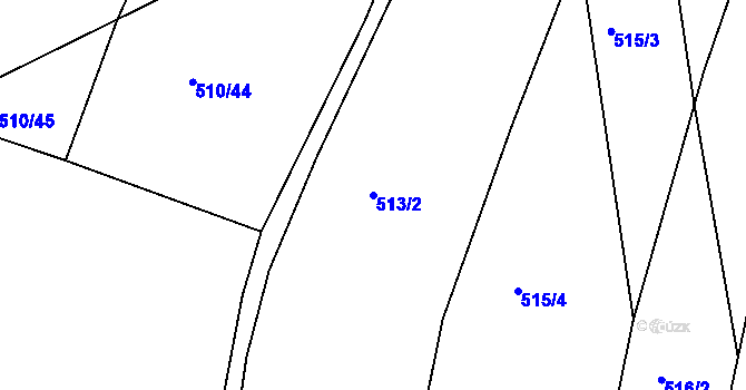 Parcela st. 513/2 v KÚ Dolní Bousov, Katastrální mapa