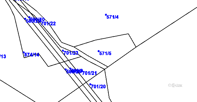 Parcela st. 571/5 v KÚ Dolní Bousov, Katastrální mapa