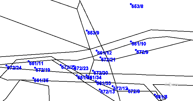 Parcela st. 661/12 v KÚ Dolní Bousov, Katastrální mapa