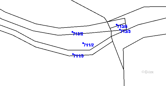 Parcela st. 711/2 v KÚ Dolní Bousov, Katastrální mapa