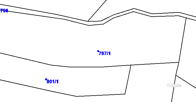 Parcela st. 797/1 v KÚ Dolní Bousov, Katastrální mapa