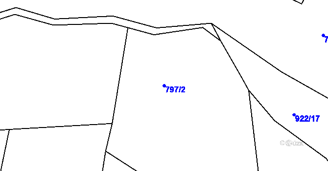Parcela st. 797/2 v KÚ Dolní Bousov, Katastrální mapa