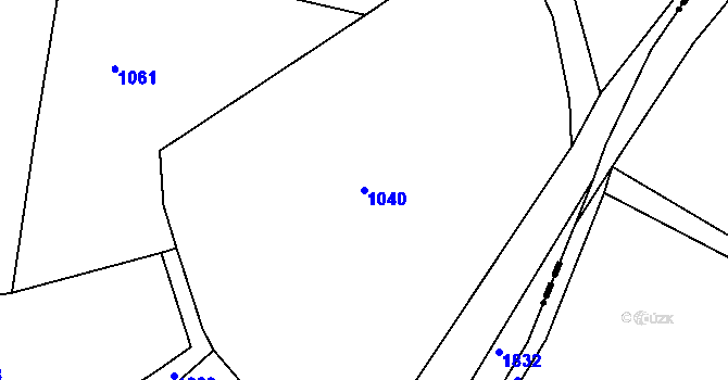 Parcela st. 1040 v KÚ Dolní Bousov, Katastrální mapa