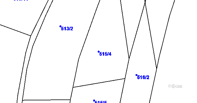 Parcela st. 515/4 v KÚ Dolní Bousov, Katastrální mapa