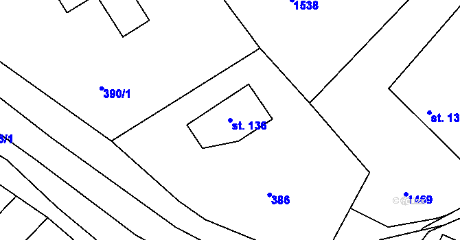 Parcela st. 136 v KÚ Dolní Branná, Katastrální mapa