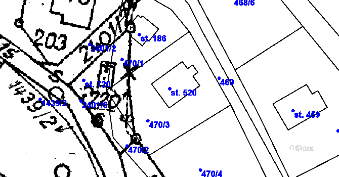 Parcela st. 520 v KÚ Dolní Branná, Katastrální mapa