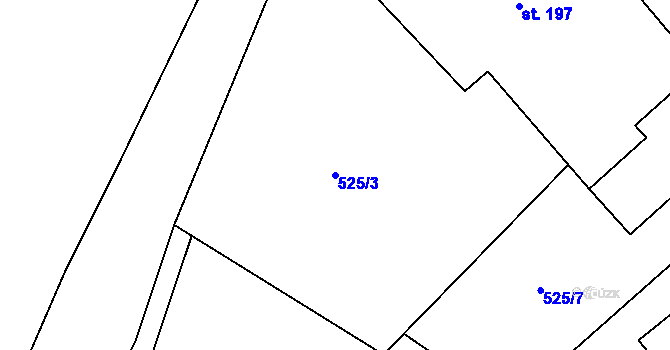 Parcela st. 525/3 v KÚ Dolní Branná, Katastrální mapa