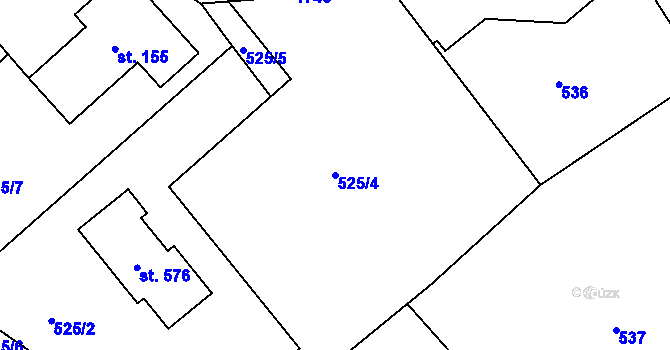 Parcela st. 525/4 v KÚ Dolní Branná, Katastrální mapa