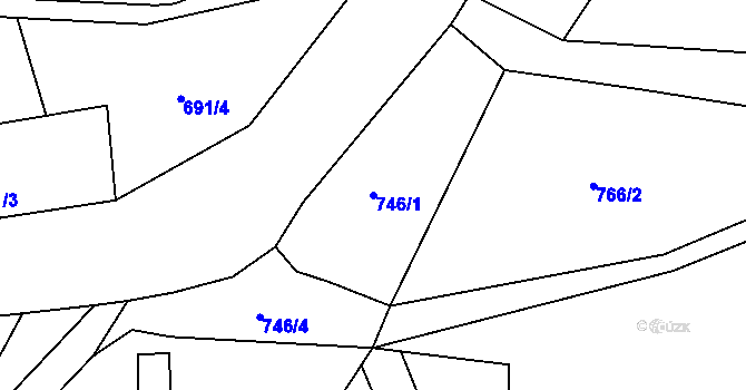 Parcela st. 746/1 v KÚ Dolní Branná, Katastrální mapa