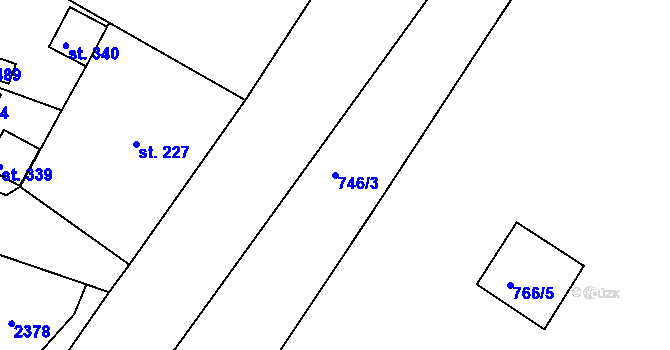 Parcela st. 746/3 v KÚ Dolní Branná, Katastrální mapa