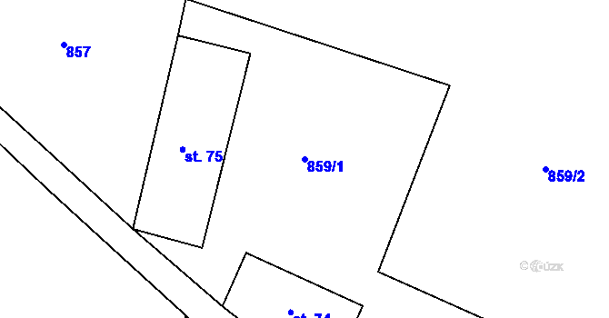 Parcela st. 859/1 v KÚ Dolní Branná, Katastrální mapa