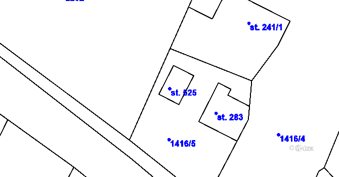 Parcela st. 525 v KÚ Dolní Branná, Katastrální mapa