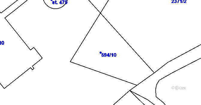 Parcela st. 594/10 v KÚ Dolní Branná, Katastrální mapa
