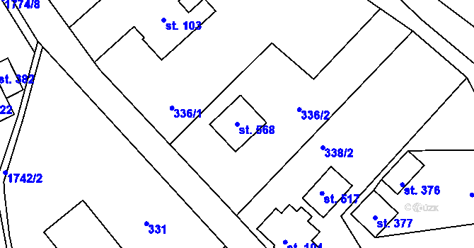 Parcela st. 568 v KÚ Dolní Branná, Katastrální mapa