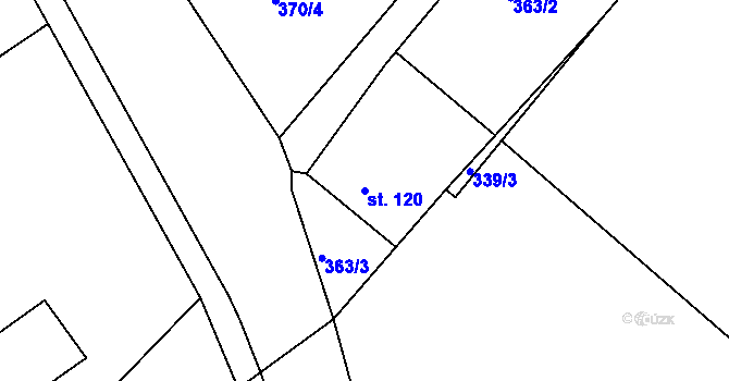 Parcela st. 120 v KÚ Dolní Brusnice, Katastrální mapa