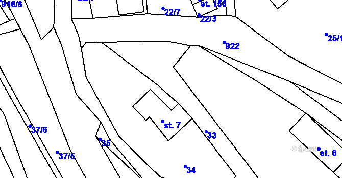 Parcela st. 33 v KÚ Dolní Brusnice, Katastrální mapa