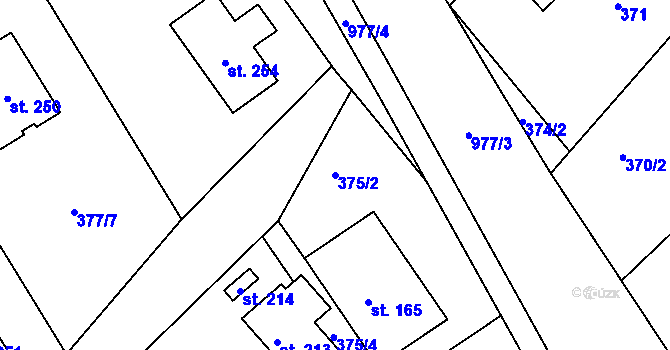 Parcela st. 375/2 v KÚ Dolní Brusnice, Katastrální mapa
