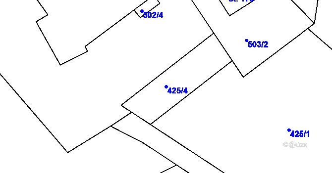 Parcela st. 425/4 v KÚ Dolní Brusnice, Katastrální mapa