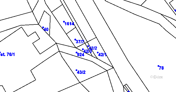 Parcela st. 42/2 v KÚ Dolní Brusnice, Katastrální mapa