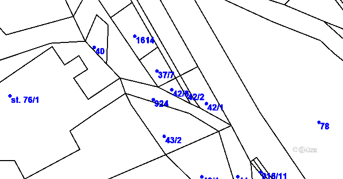 Parcela st. 42/3 v KÚ Dolní Brusnice, Katastrální mapa