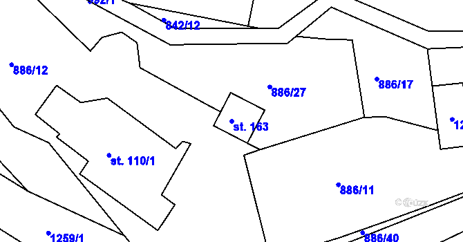 Parcela st. 163 v KÚ Dolní Březinka, Katastrální mapa