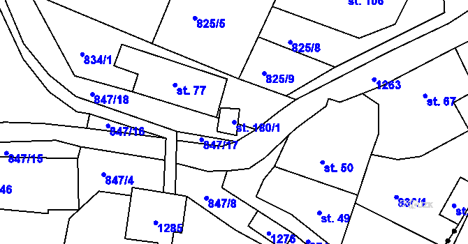 Parcela st. 180/1 v KÚ Dolní Březinka, Katastrální mapa