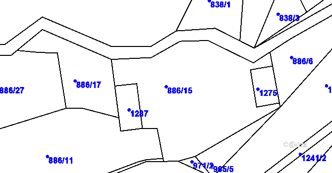 Parcela st. 886/15 v KÚ Dolní Březinka, Katastrální mapa